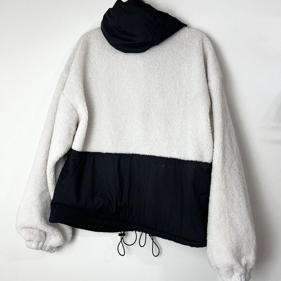 Frame Sherpa & Tech Taffeta Anorak Coat Jacket Black & White Women’s XL NWT - Picture 12 of 16
